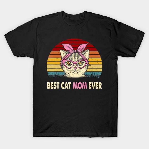 Vintage Best Cat Mom Ever T Shirt Cat Mama Mother Gift Women T-Shirt by LiFilimon